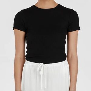 Dissh Theo Black Sleeve Cap top